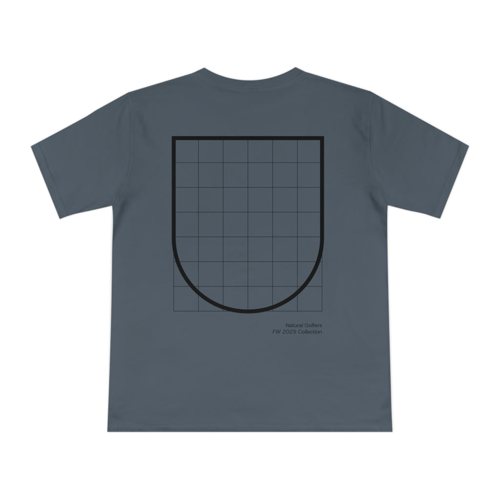 Camiseta exclusiva para la UE — Diseño minimalista de escudo de cuadrícula ("Canales naturales")