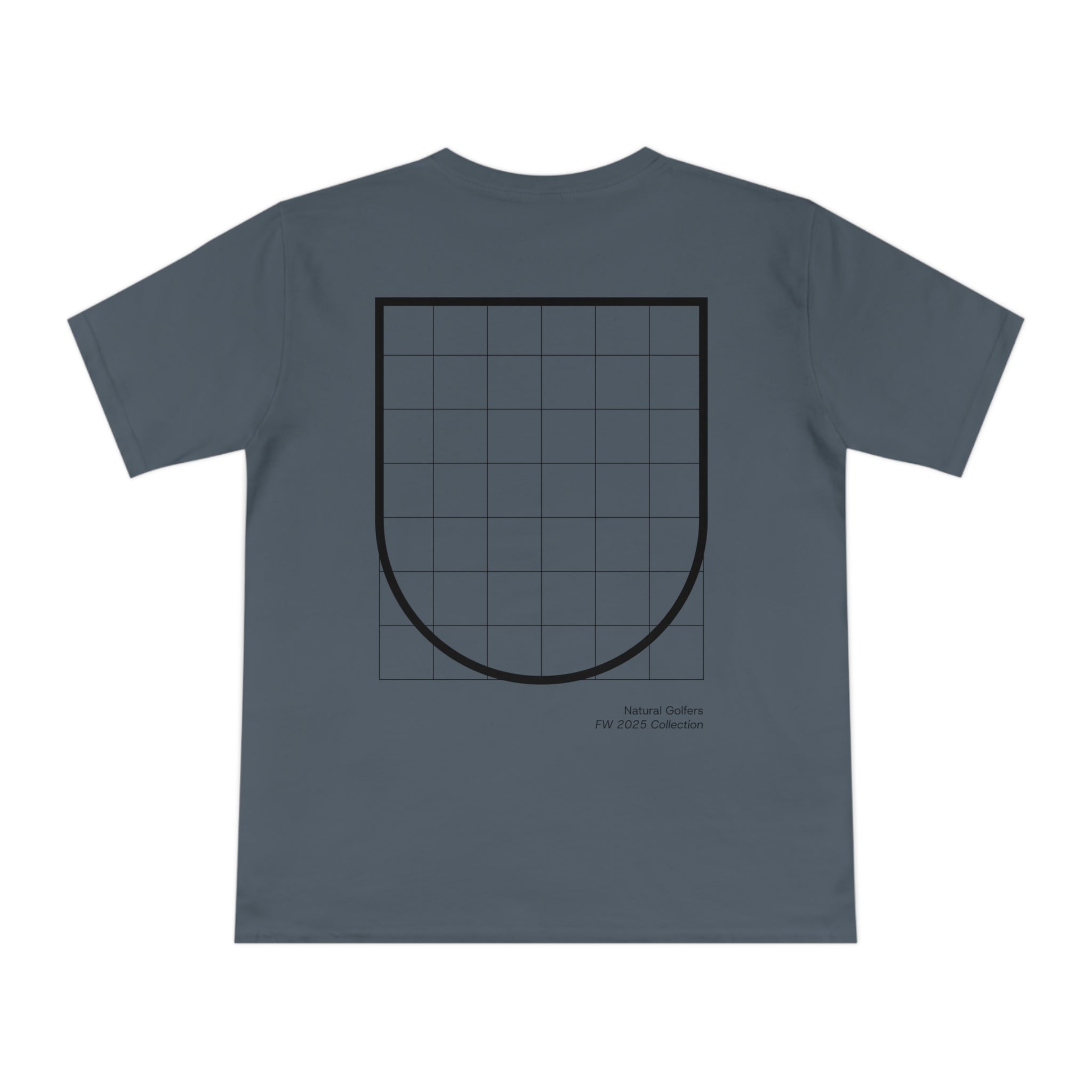 Camiseta exclusiva para la UE — Diseño minimalista de escudo de cuadrícula ("Canales naturales")