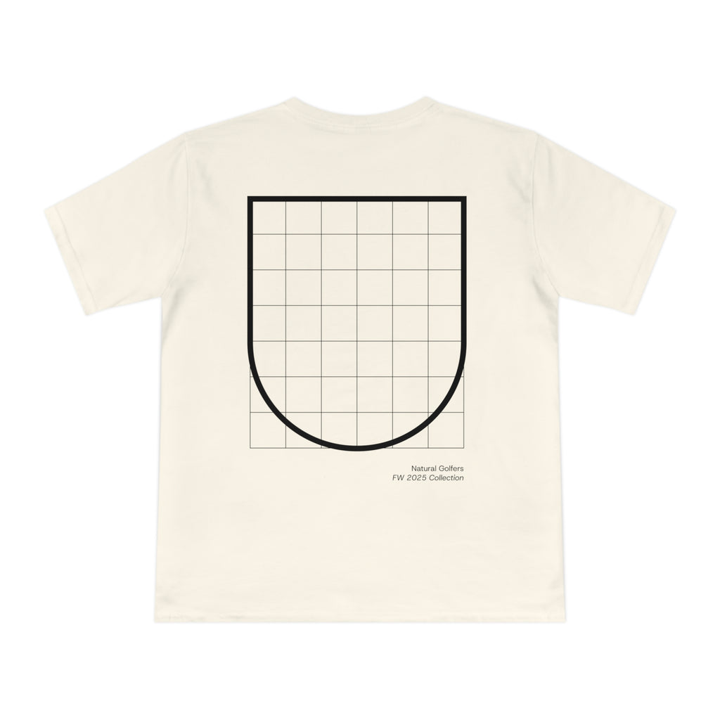 Camiseta exclusiva para la UE — Diseño minimalista de escudo de cuadrícula ("Canales naturales")