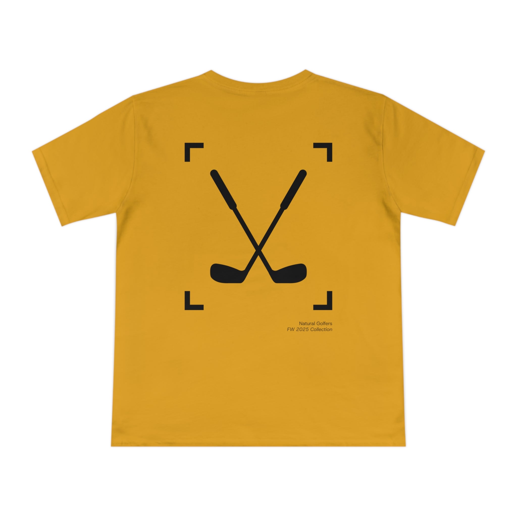 Camiseta exclusiva para golfistas naturales (solo para la UE) — Camiseta con el logo "Natural Golfers" y un gráfico de palos cruzados en la espalda