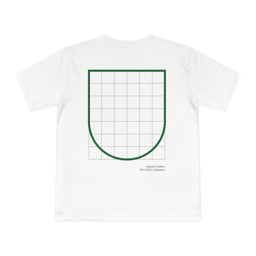 Camiseta exclusiva para la UE — Diseño minimalista de escudo de cuadrícula ("Canales naturales")