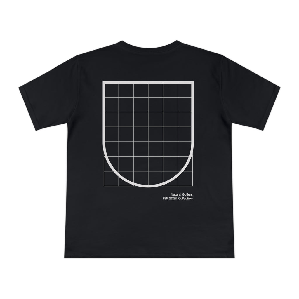 Camiseta exclusiva para la UE — Diseño minimalista de escudo de cuadrícula ("Canales naturales")