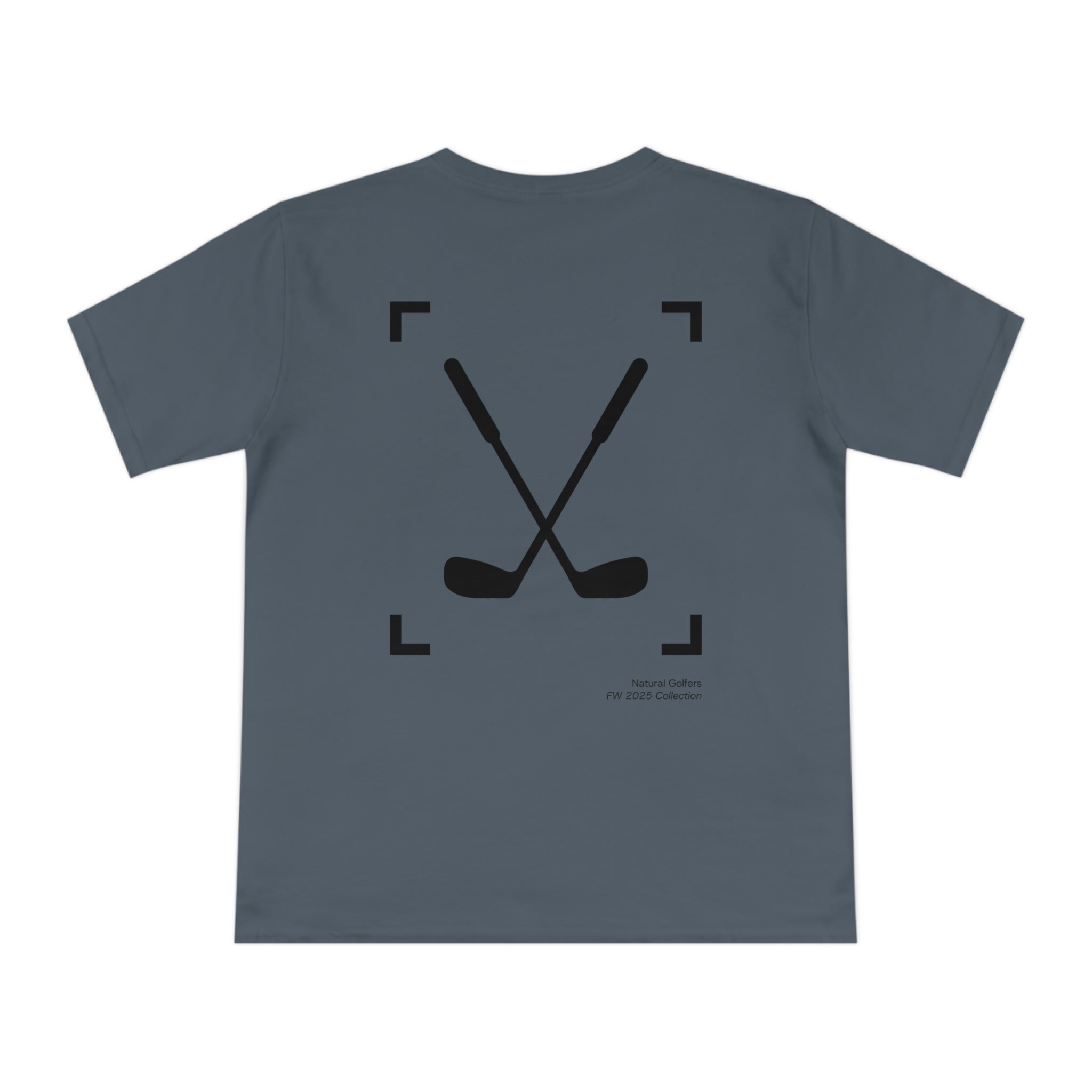 Camiseta exclusiva para golfistas naturales (solo para la UE) — Camiseta con el logo "Natural Golfers" y un gráfico de palos cruzados en la espalda