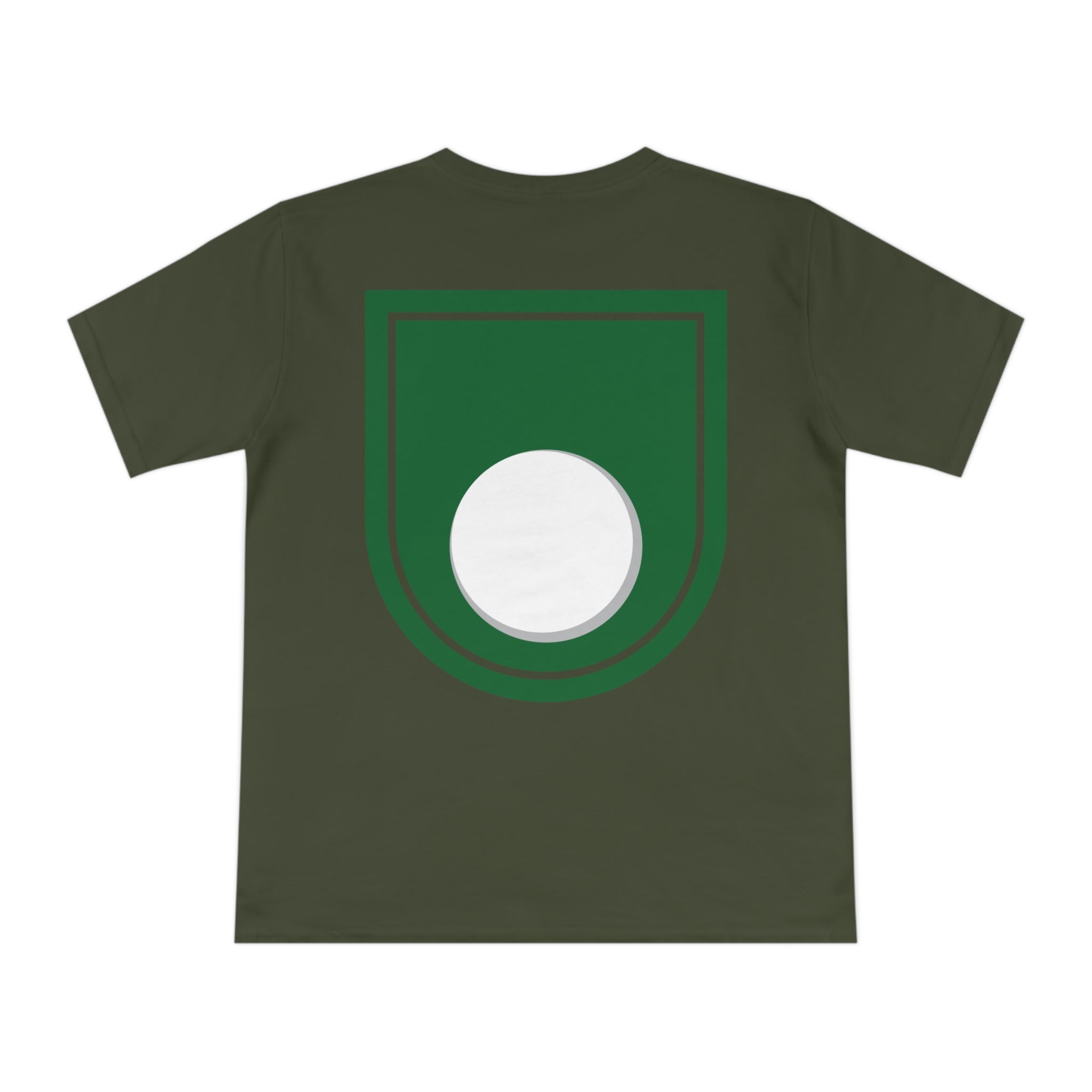 Camiseta exclusiva para golfistas naturales de la UE — Camiseta retro verde con escudo de pelota de golf
